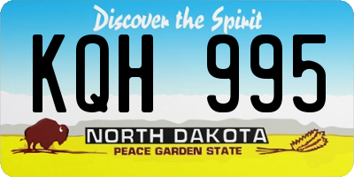 ND license plate KQH995