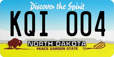ND license plate KQI004