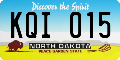 ND license plate KQI015