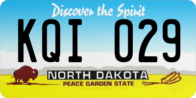 ND license plate KQI029