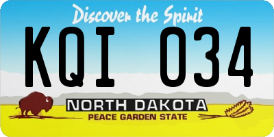 ND license plate KQI034