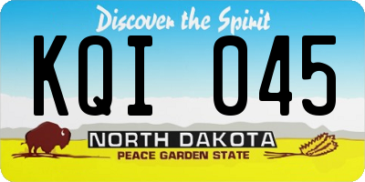 ND license plate KQI045