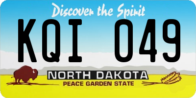 ND license plate KQI049