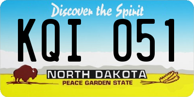 ND license plate KQI051
