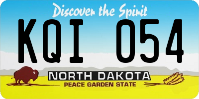 ND license plate KQI054