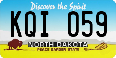 ND license plate KQI059