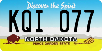 ND license plate KQI077