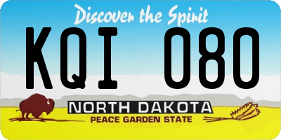 ND license plate KQI080