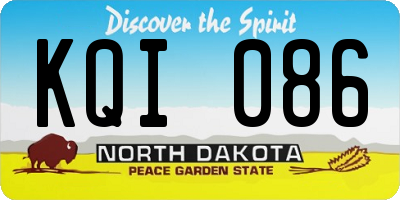 ND license plate KQI086