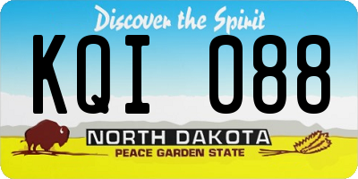 ND license plate KQI088