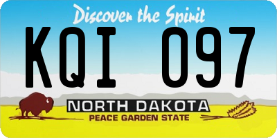 ND license plate KQI097