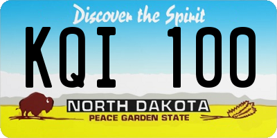 ND license plate KQI100