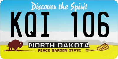 ND license plate KQI106