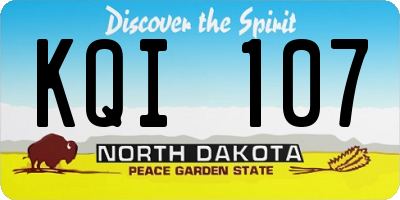 ND license plate KQI107