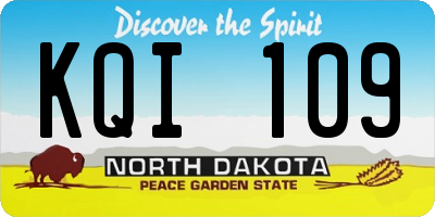 ND license plate KQI109