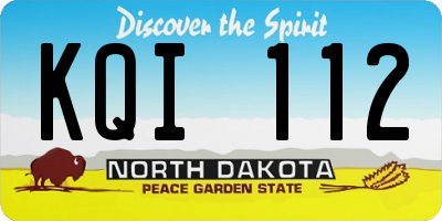 ND license plate KQI112