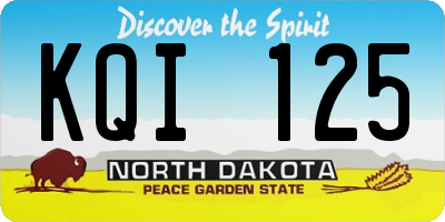ND license plate KQI125