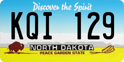 ND license plate KQI129