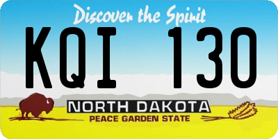 ND license plate KQI130