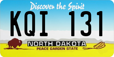 ND license plate KQI131