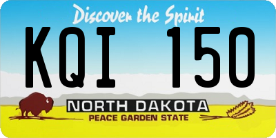 ND license plate KQI150