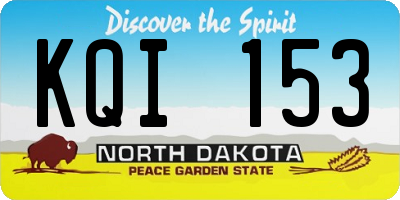 ND license plate KQI153