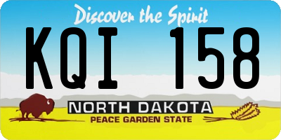 ND license plate KQI158