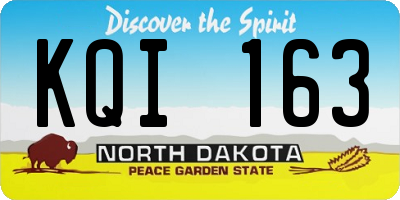 ND license plate KQI163