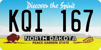 ND license plate KQI167