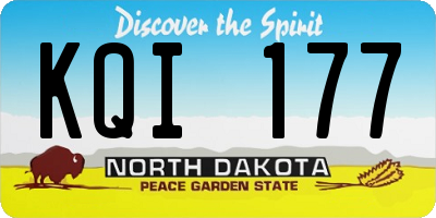 ND license plate KQI177