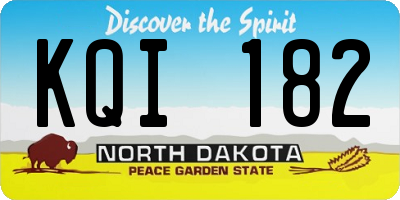 ND license plate KQI182