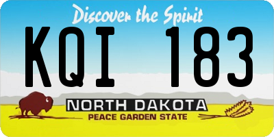 ND license plate KQI183