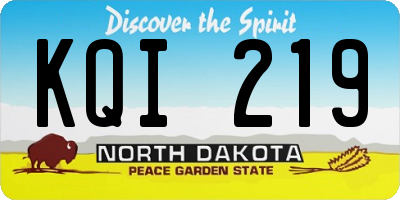 ND license plate KQI219