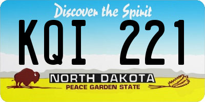 ND license plate KQI221