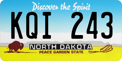 ND license plate KQI243