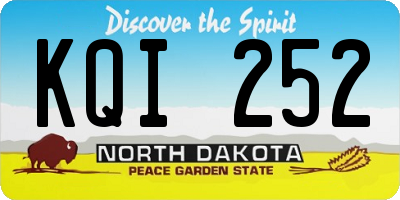 ND license plate KQI252