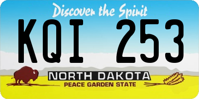 ND license plate KQI253