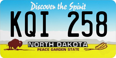 ND license plate KQI258