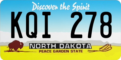 ND license plate KQI278