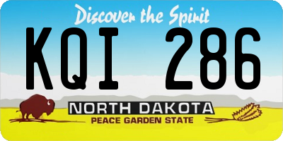 ND license plate KQI286