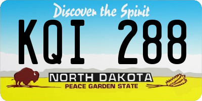 ND license plate KQI288