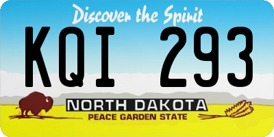 ND license plate KQI293