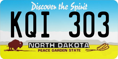 ND license plate KQI303
