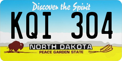 ND license plate KQI304