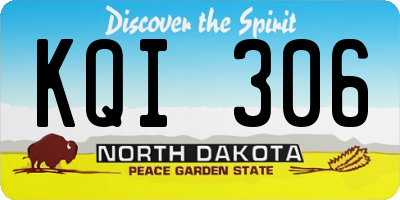 ND license plate KQI306