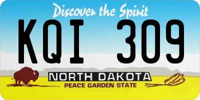 ND license plate KQI309