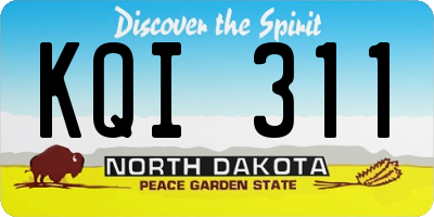 ND license plate KQI311