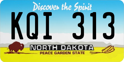 ND license plate KQI313