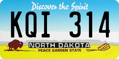 ND license plate KQI314