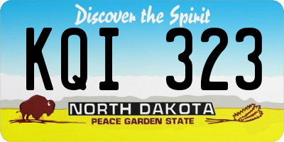 ND license plate KQI323